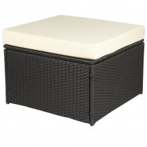 Hocker Polyrattan schwarz