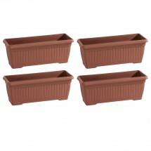 Kunststoff Balkonkasten 4er-Set terracottarben