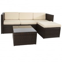 Loungegruppe Polyrattan 13-teilig bicolour braun