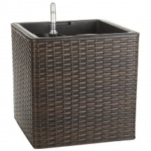 Pflanzgefäß Polyrattan bicolor braun 