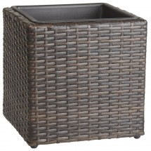 Pflanzgefäß Polyrattan bicolour braun 