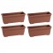 Kunststoff Balkonkasten 4er-Set terracottarben
