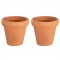 Kunststoff Pflanzgefäß  2er-Set terracottafarben