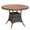 Polyrattan Tisch rund cappuccino
